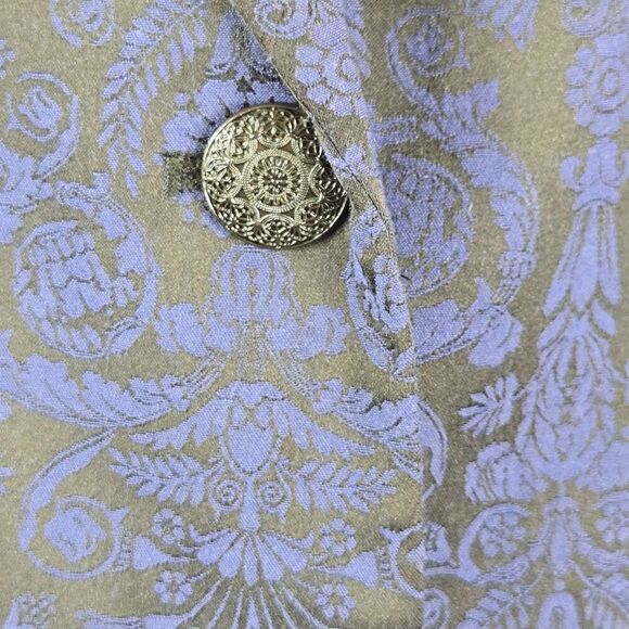 Chico's Embroidered Jacquard Blazer Sz 0 Office Siren Corpcore Preppy Glam - Picture 7 of 10